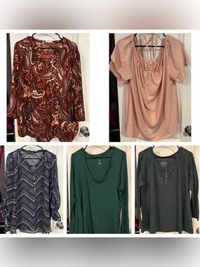 5 Plus Size Shirt Bundle